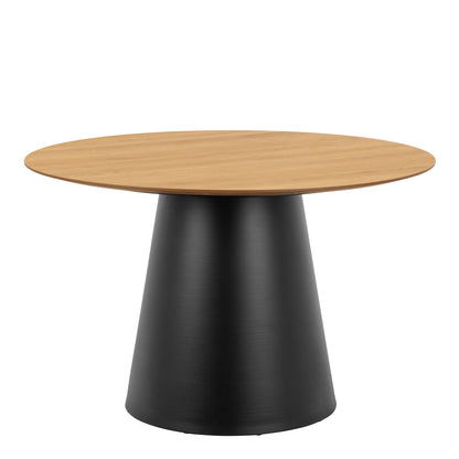 Soli Round Dining Table in Oak/Black 120x75cm