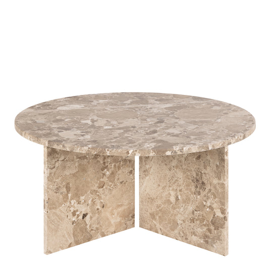 Vega Round Coffee Table in Brown Marble