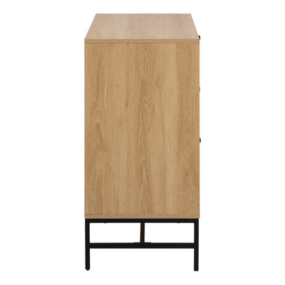 Albany Chest of 3 Drawers in Oak/Black Legs