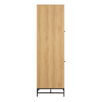 Albany Wardrobe 2 Doors in Oak/Black Legs