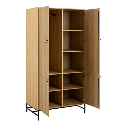 Albany Wardrobe 4 Doors in Black/Oak