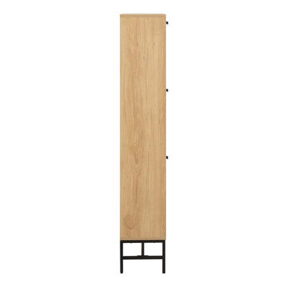 Albany Shoe Cabinet 3 Flip Down Doors in Oak/Black Legs