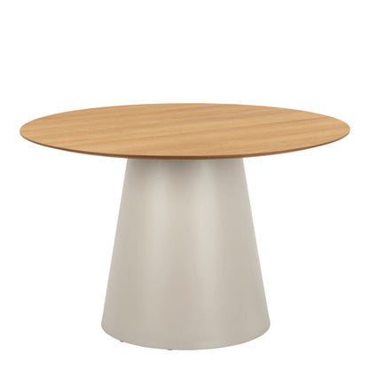 Soli Round Dining Table in Oak/Grey 120x75cm