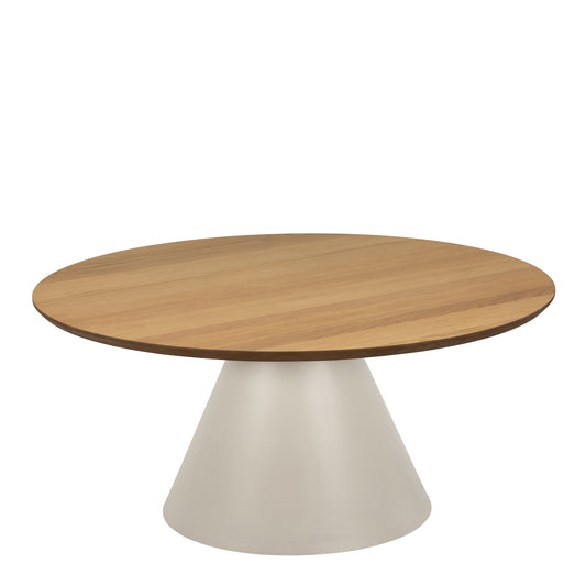 Soli Round Coffee Table in Oak/Grey 85x40cm