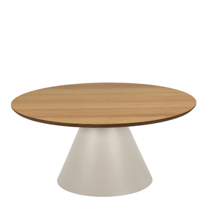 Soli Round Coffee Table in Oak/Grey 85x40cm