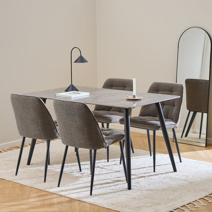 Wicklow Rectangular Dining Table in Grey/Black