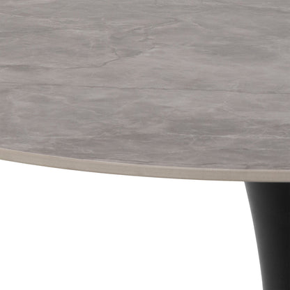 Malta Ceramic Round Dining Table Grey/Black 90x75 cm