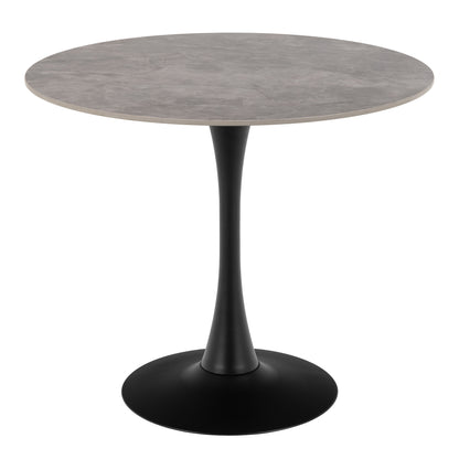 Malta Ceramic Round Dining Table Grey/Black 90x75 cm