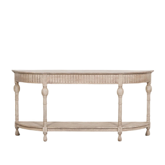 Acacia Wooden Curved Console