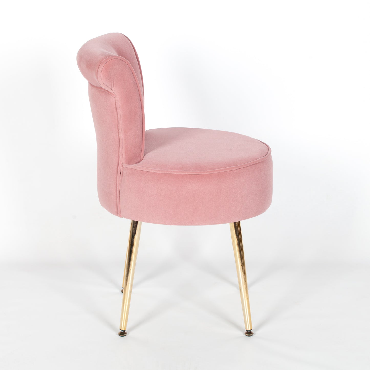 Pink Stool Bedroom Chair with Gold Legs