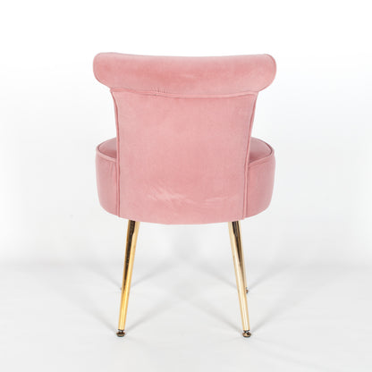 Pink Stool Bedroom Chair with Gold Legs