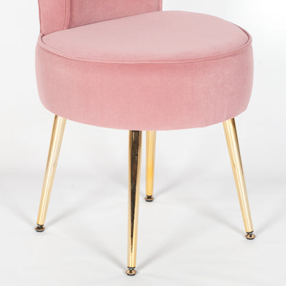 Pink Stool Bedroom Chair with Gold Legs