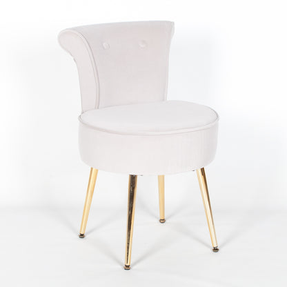 Grey Stool Bedroom Chair with Gold Legs