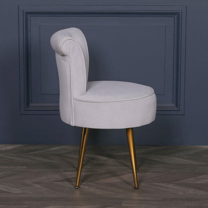 Grey Stool Bedroom Chair with Gold Legs