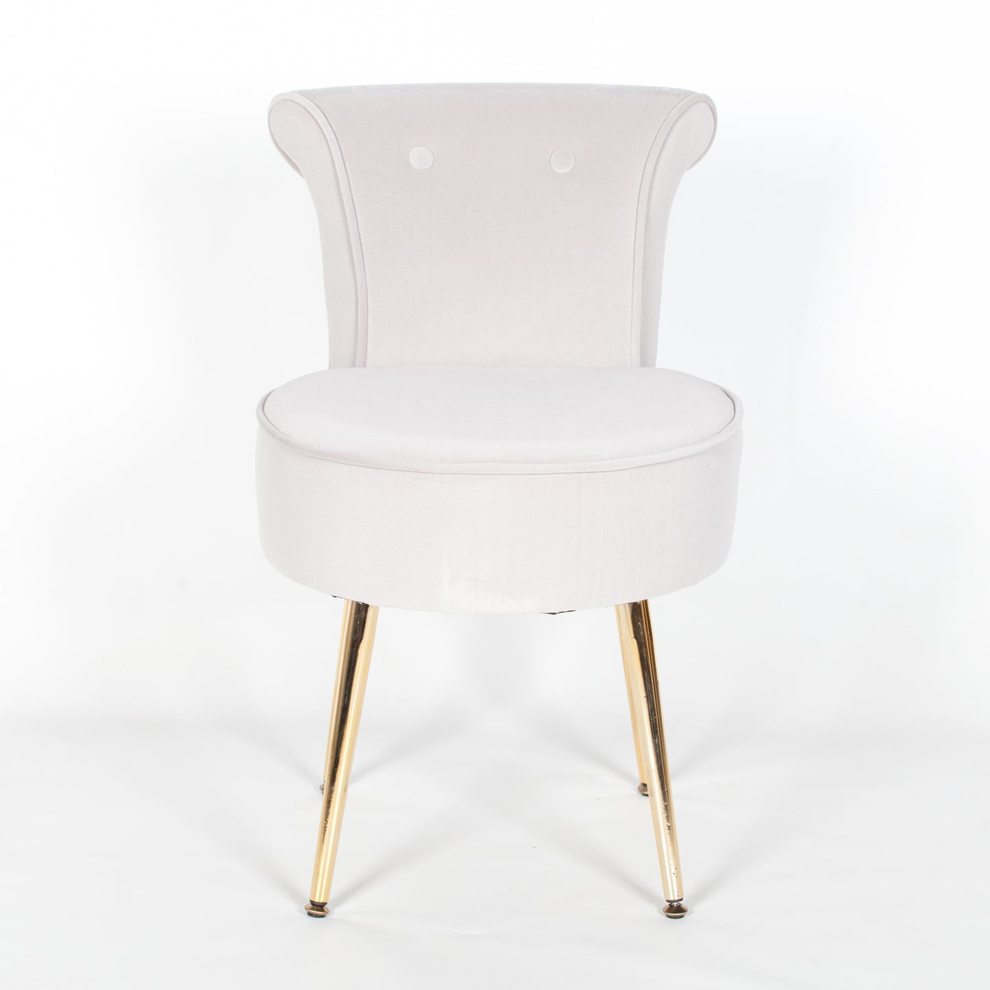 Grey Stool Bedroom Chair with Gold Legs