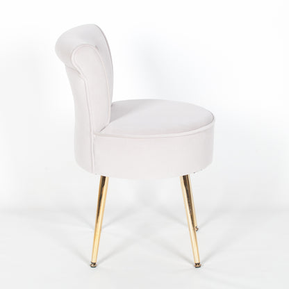 Grey Stool Bedroom Chair with Gold Legs