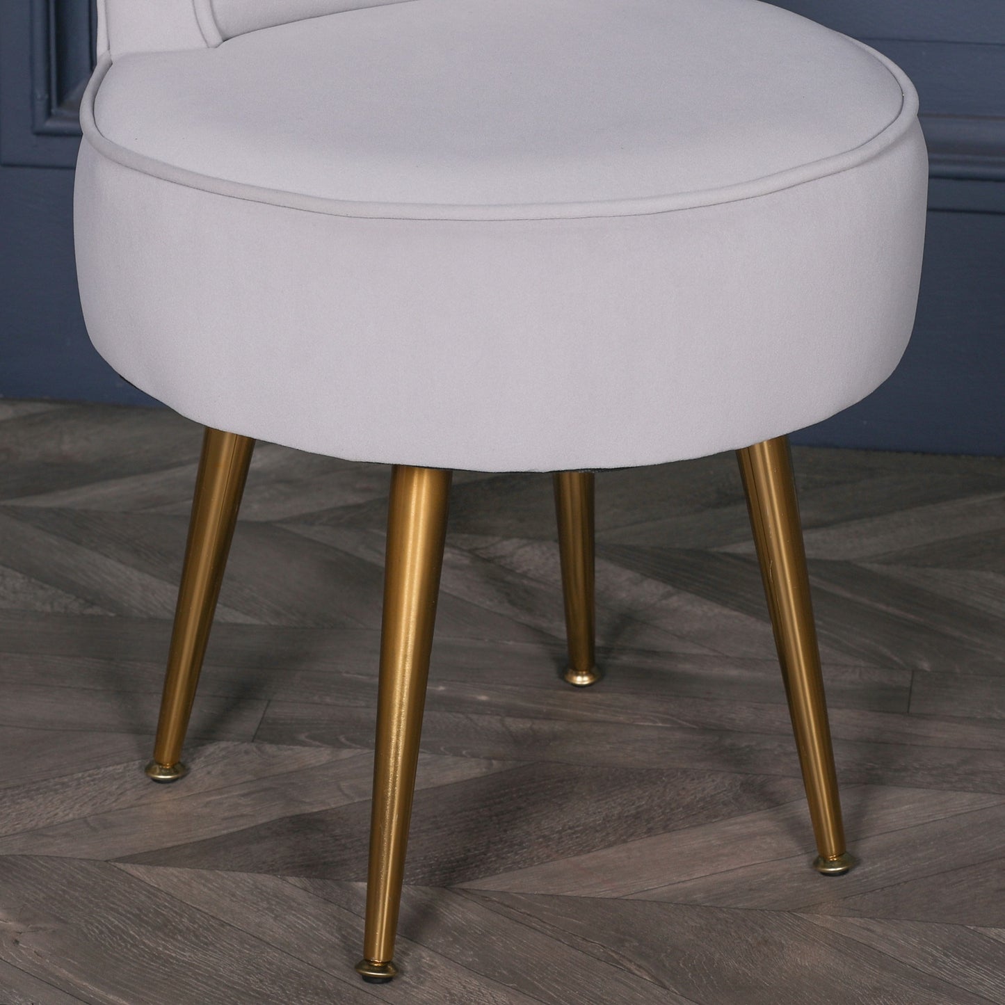 Grey Stool Bedroom Chair with Gold Legs