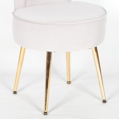 Grey Stool Bedroom Chair with Gold Legs