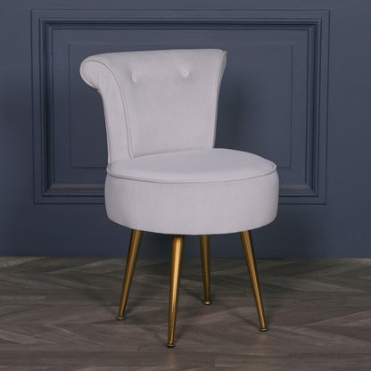 Grey Stool Bedroom Chair with Gold Legs