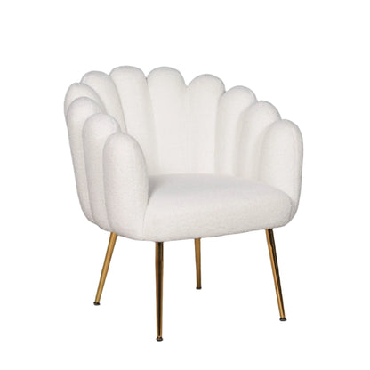 Boucle White Oyster Chair