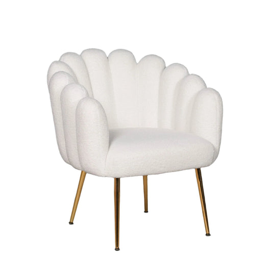 Boucle White Oyster Chair