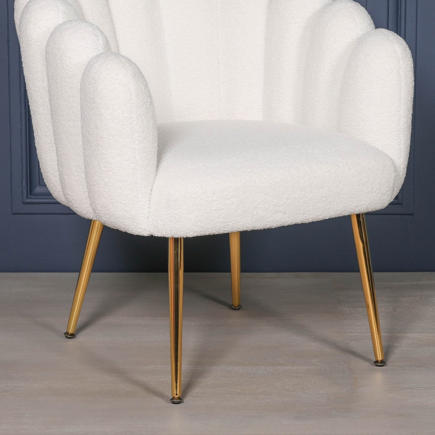 Boucle White Oyster Chair