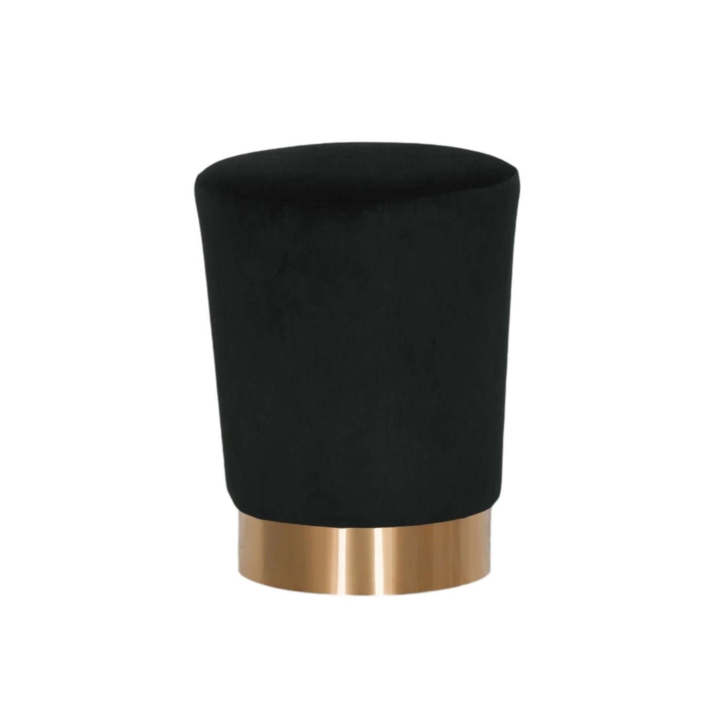 Black Velvet Round Stool