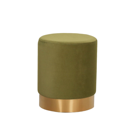 Olive Green Round Stool