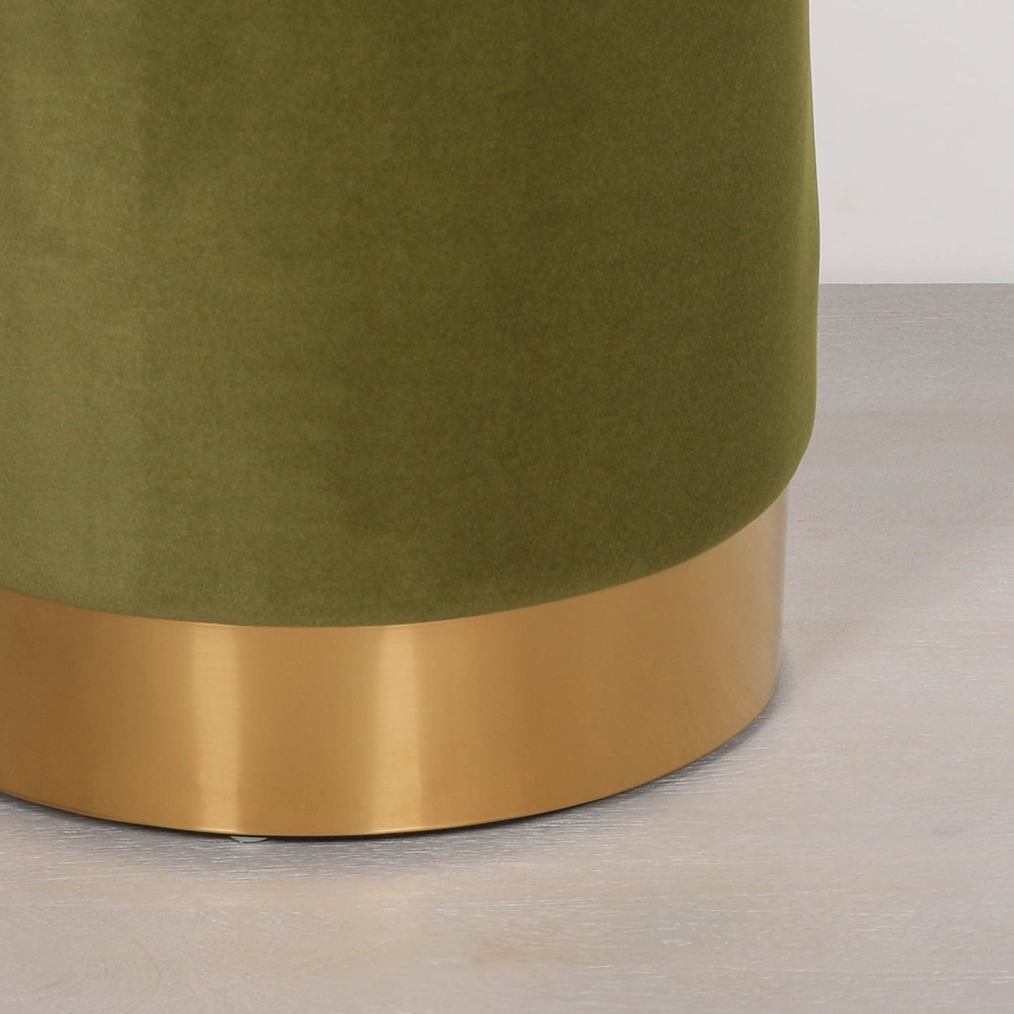 Olive Green Round Stool