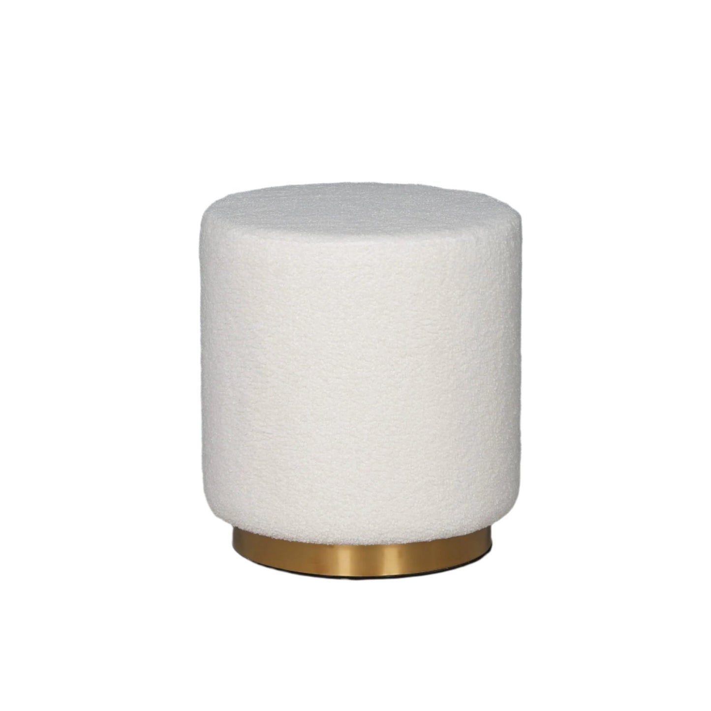 Boucle Round Stool with Gold Base