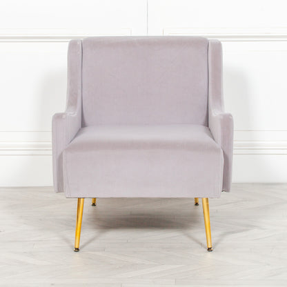 Grey Velvet Sofa Chair