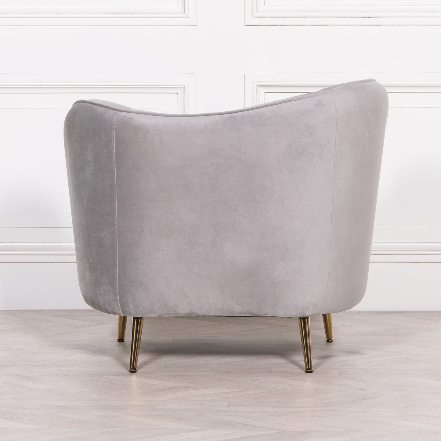 Grey Velvet Armchair with Cushion