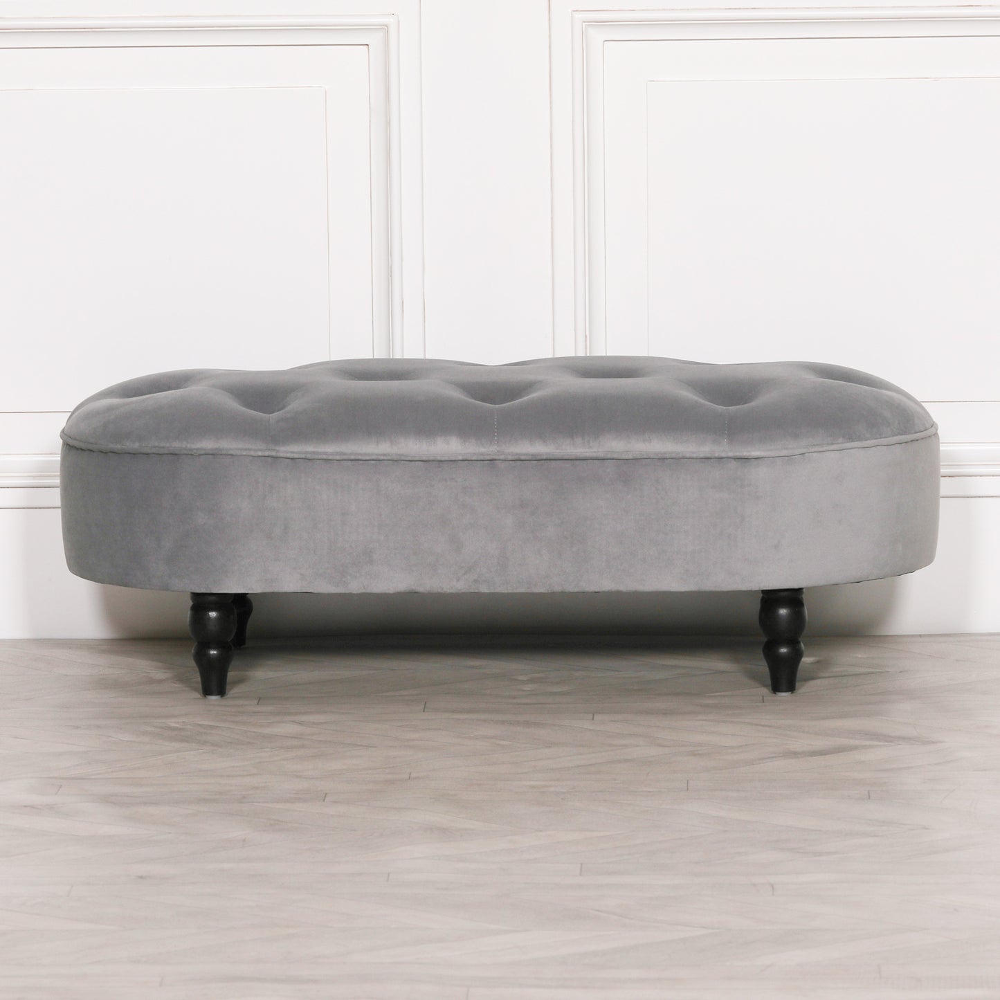 Grey Velvet Bench