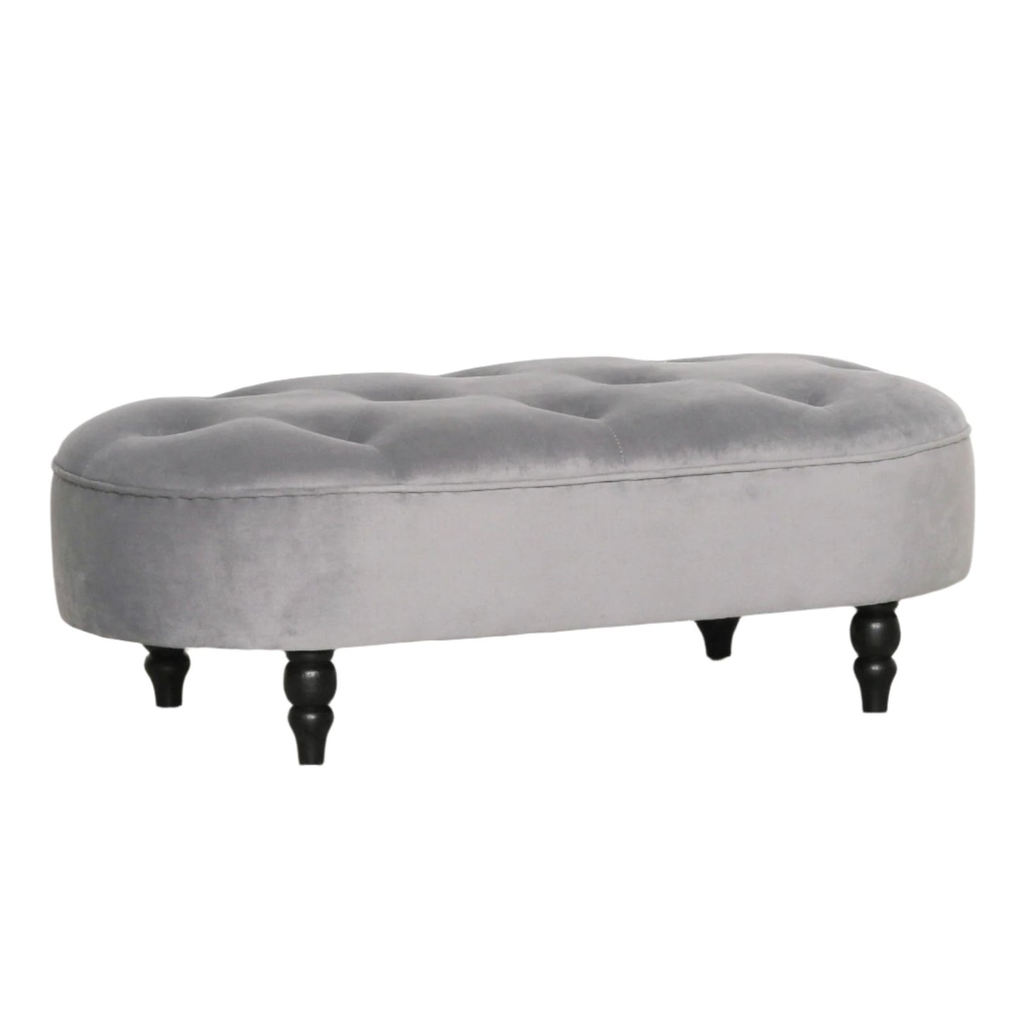 Grey Velvet Bench