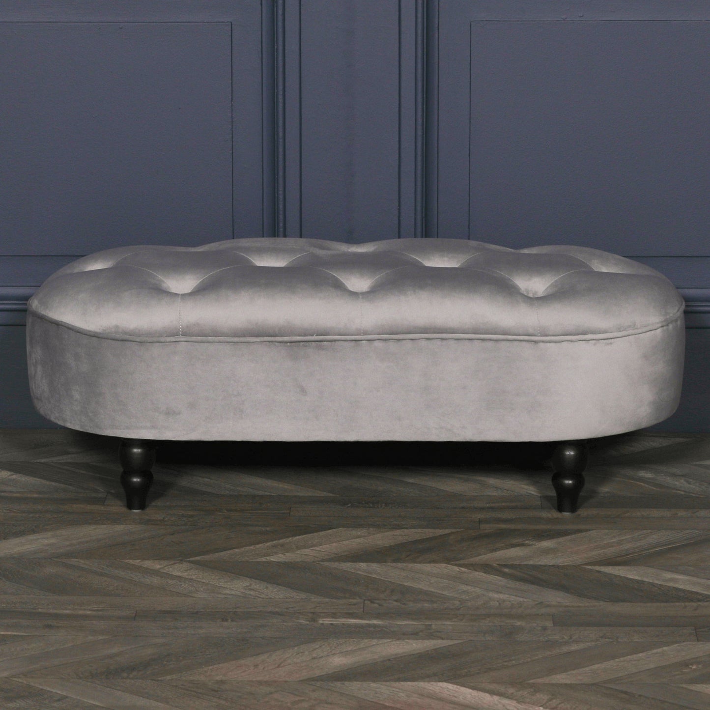 Grey Velvet Bench