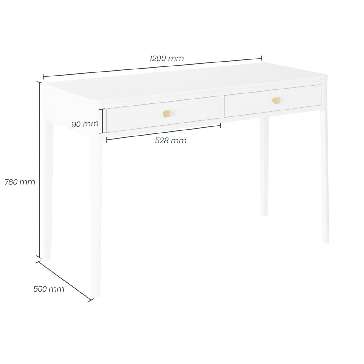 Amelie Desk Dressing Table White