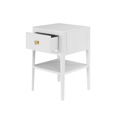 Amelie Bedside White one Drawer