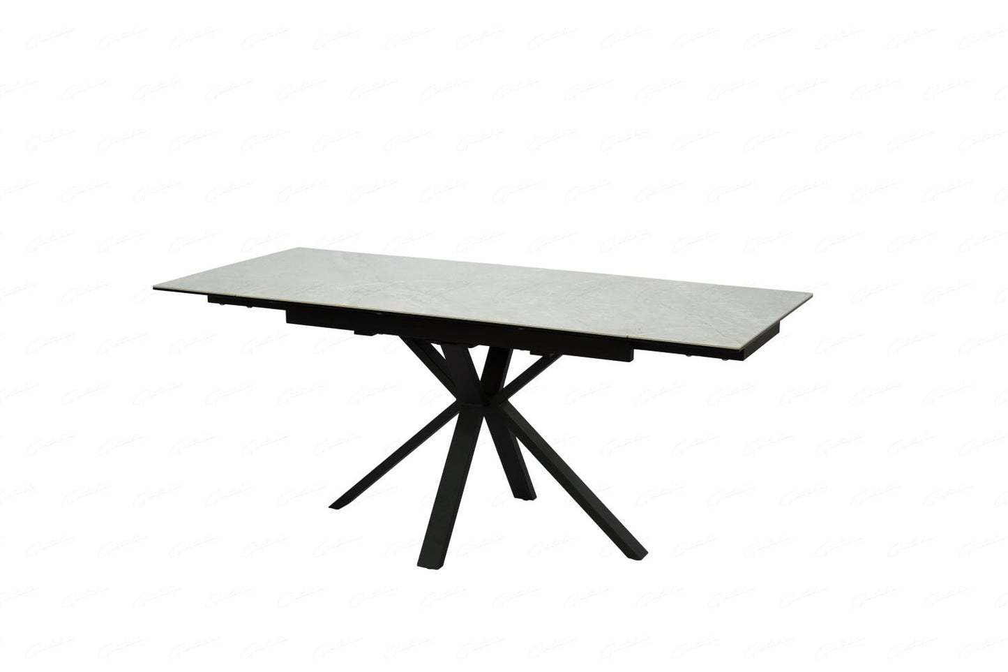 Amari Small Extending Table Grey Ceramic Marble