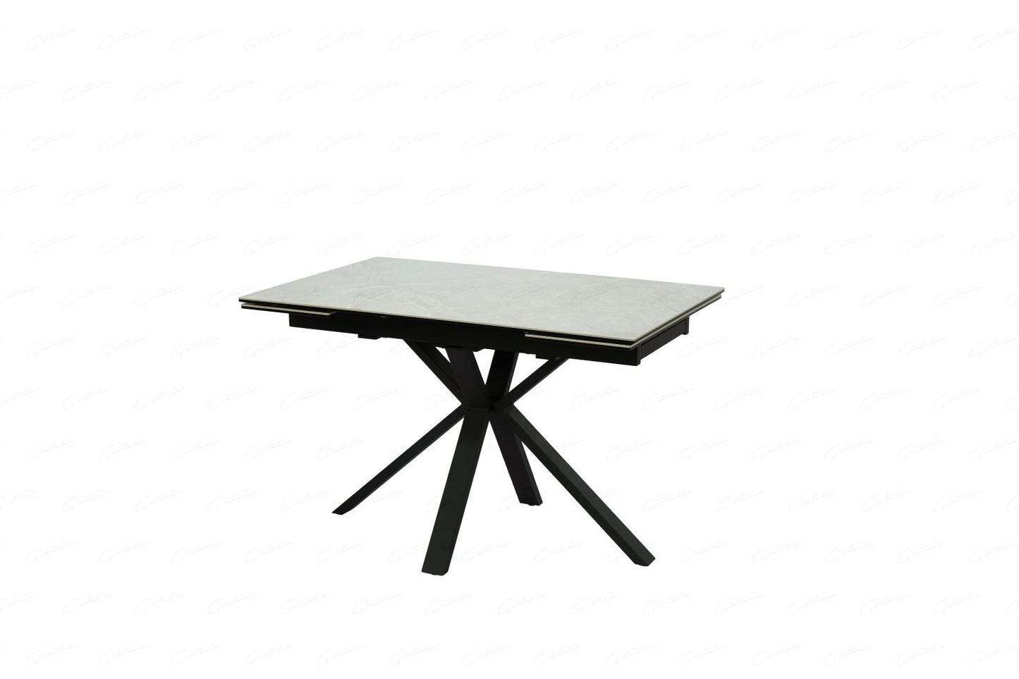 Amari Small Extending Table Grey Ceramic Marble