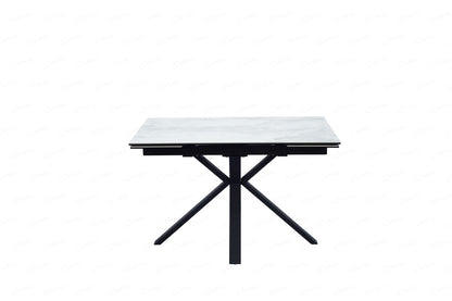 Amari Large Extending Table White Ceramic Marble