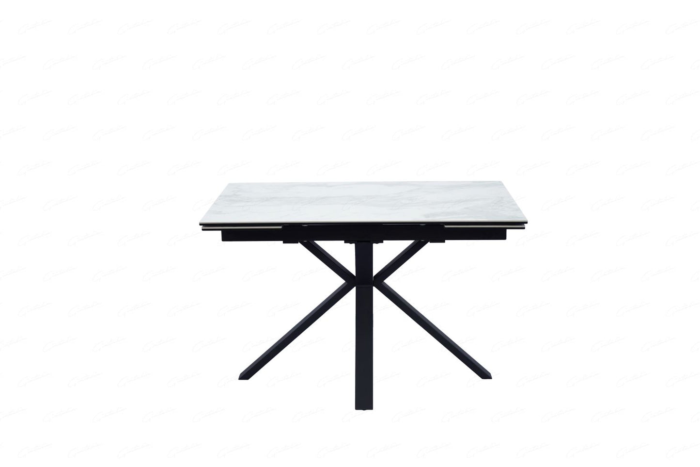 Amari Small Extending Table White Ceramic Marble