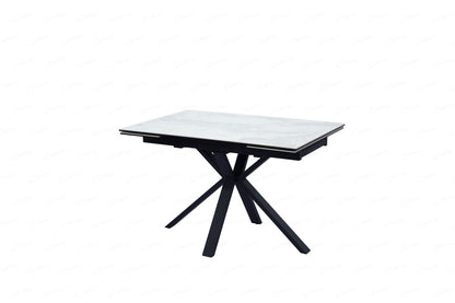 Amari Small Extending Table White Ceramic Marble