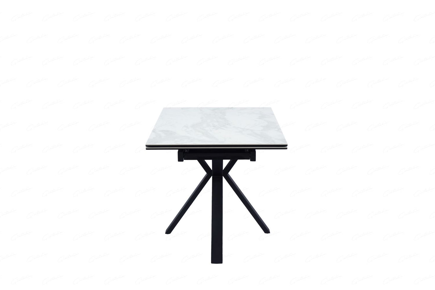 Amari Large Extending Table White Ceramic Marble