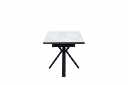 Amari Large Extending Table White Ceramic Marble