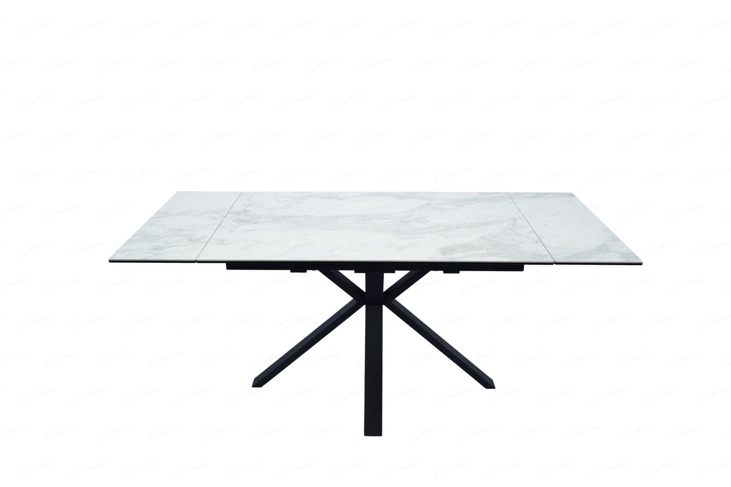 Amari Large Extending Table White Ceramic Marble