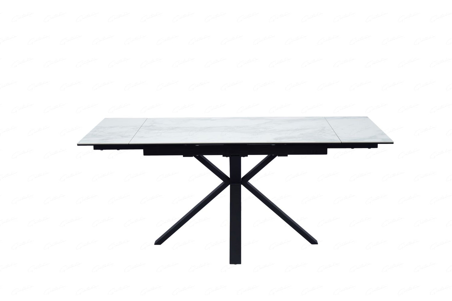 Amari Large Extending Table White Ceramic Marble