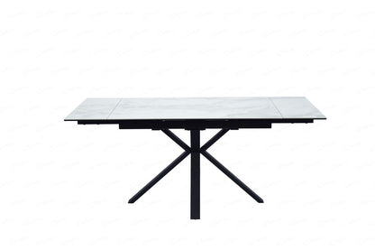 Amari Small Extending Table White Ceramic Marble