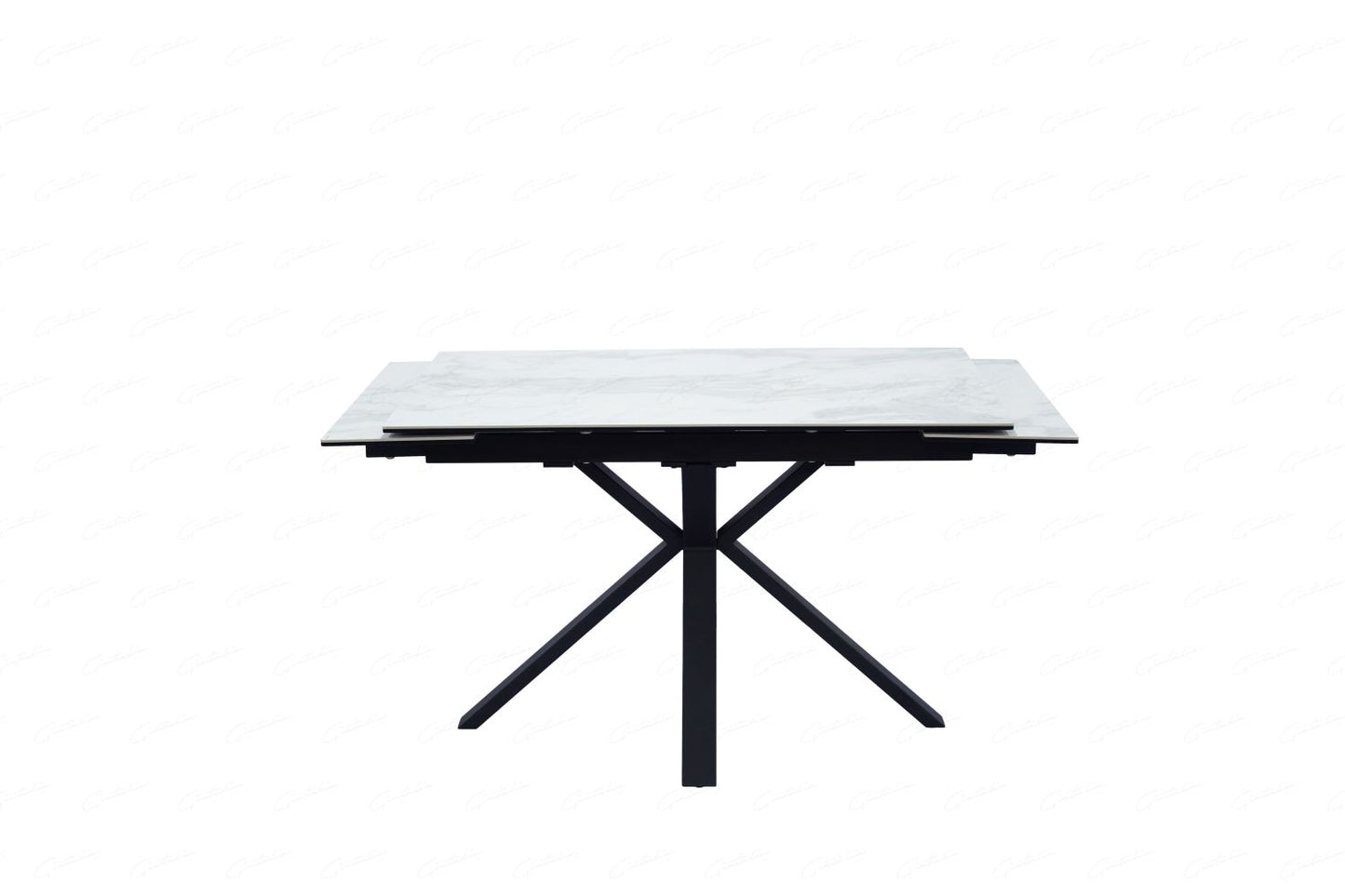 Amari Small Extending Table White Ceramic Marble