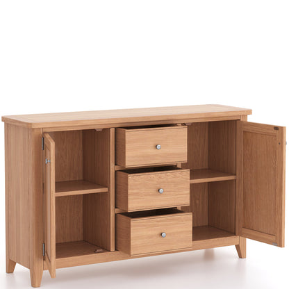 Lynar Natual Oak 2 Door 3 Drawer Sideboard