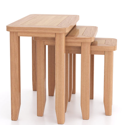 Lynar Natual Oak Nest of 3 Tables